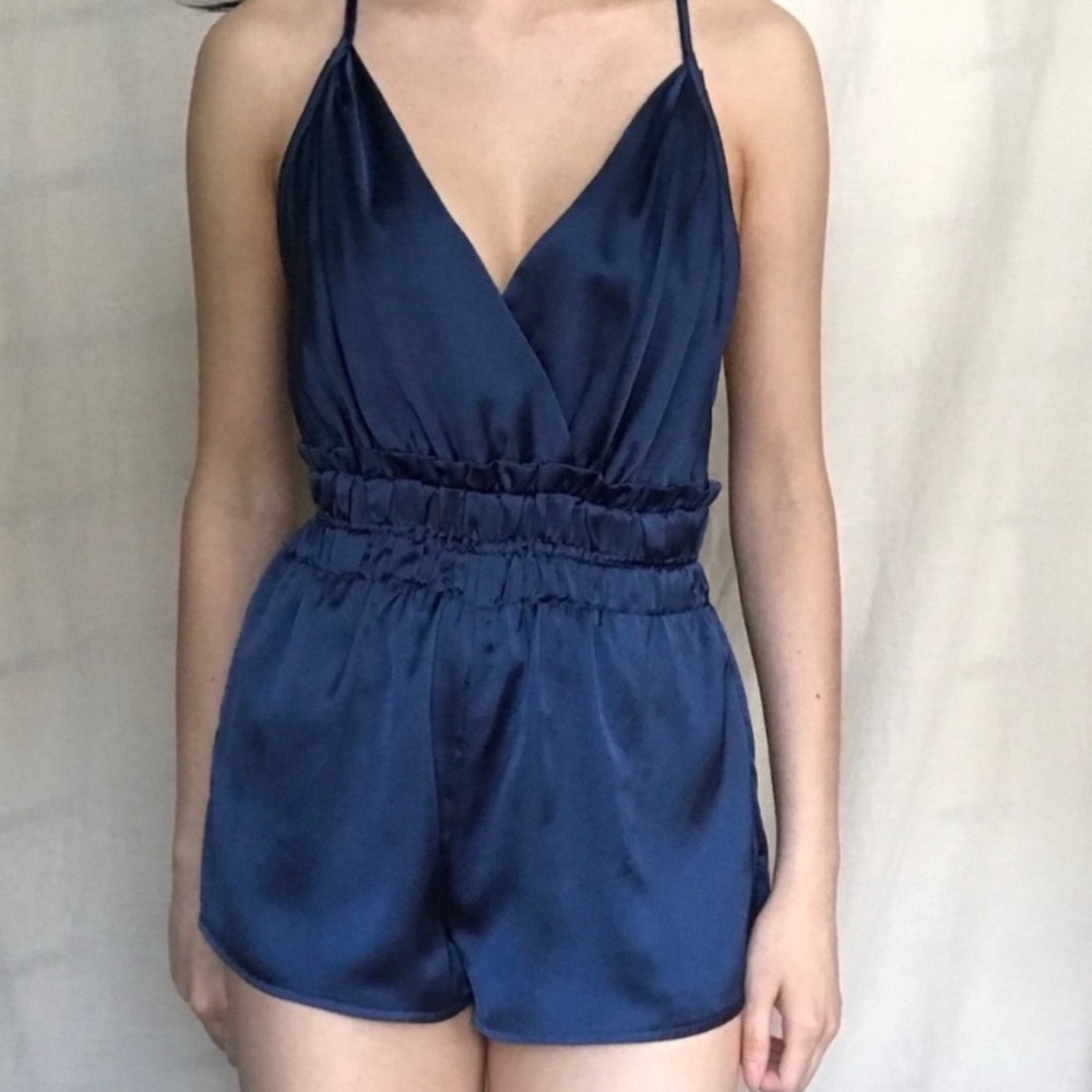 Revolve Satin Romper